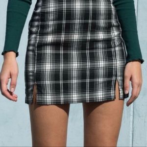 Brandy Melville Black/White Plaid Mini Skirt